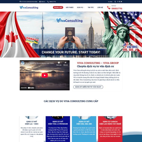 Mẫu website dịch vụ định cư, du học