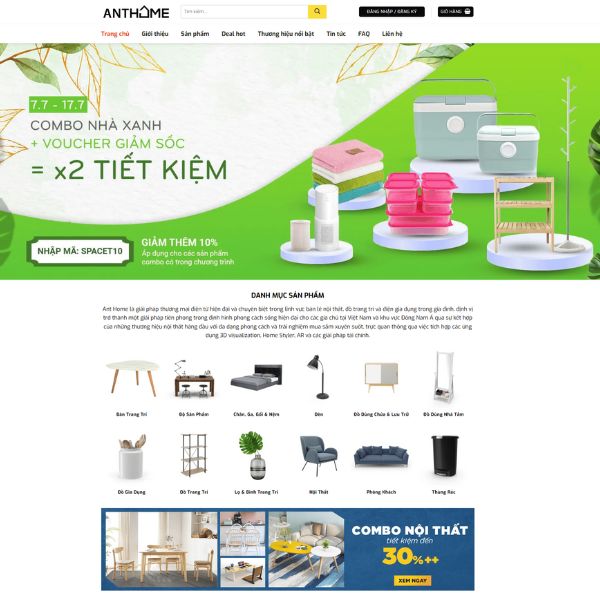 Mẫu website kinh doanh đồ nội thất
